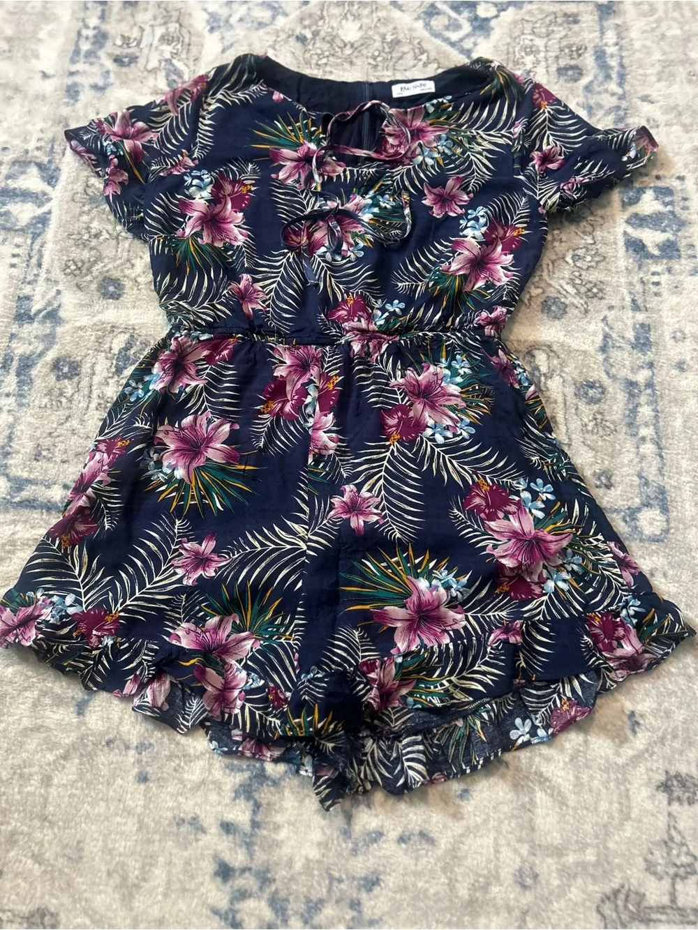 Love Sadie Navy Floral Romper